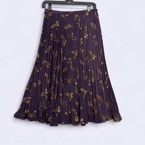 Floral Pleated Purple Skirt Cottagecore Fairycore